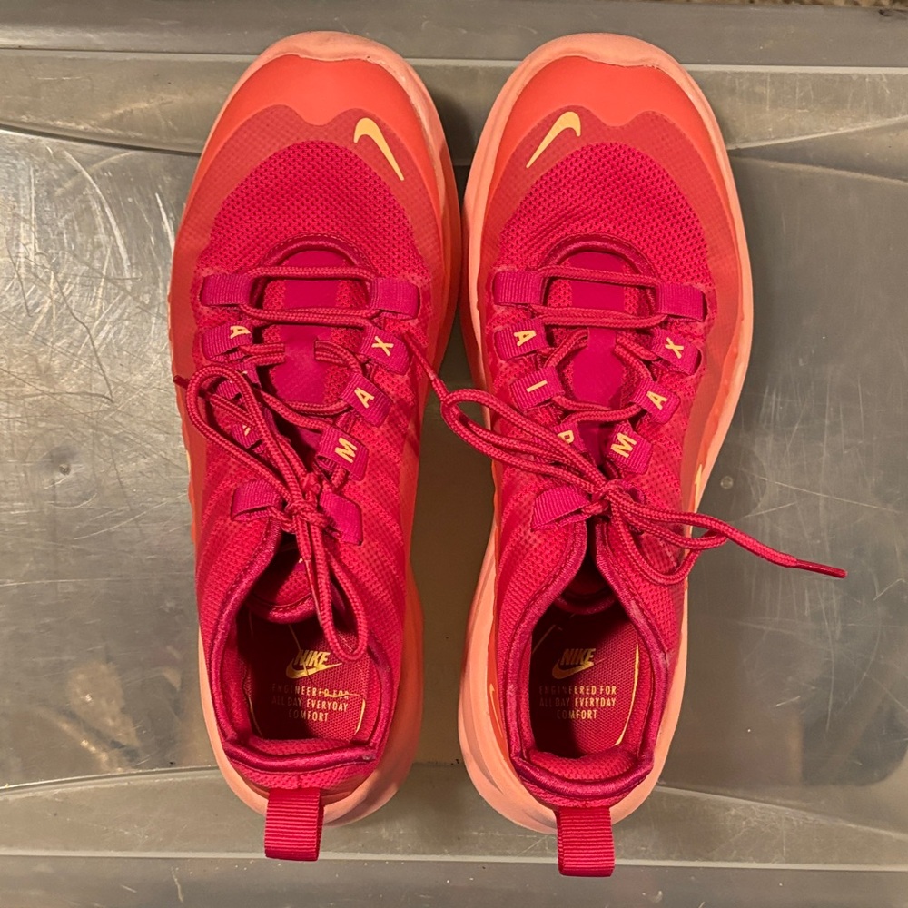 Nike Vibrant Red and Coral Air Max Athletic Shoes